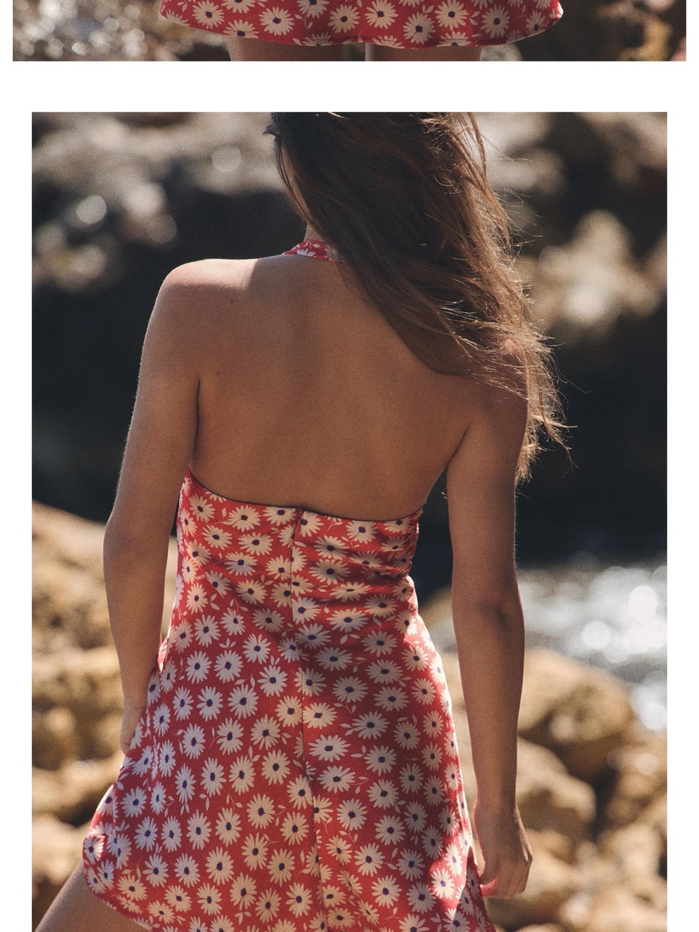 Zara Red Daisy Halter Mini Dress - Picture 5 of 8